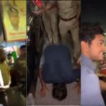 After making a man kneel and apologize following a parking conflict, a BJP representative was detained. After making a man kneel and apologize following a parking conflict, a BJP representative was detained.