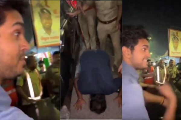 After making a man kneel and apologize following a parking conflict, a BJP representative was detained.
