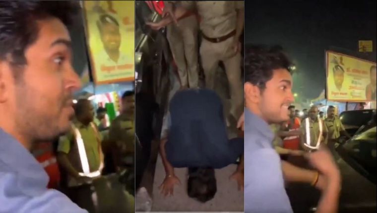 After making a man kneel and apologize following a parking conflict, a BJP representative was detained.
